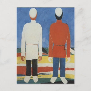 Zwei männliche Figuren von Kazimir Malevich Postkarte
