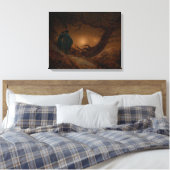 Zwei männliche Freunde, die nachts den Mond besieg Leinwanddruck (Insitu (Schlafzimmer))
