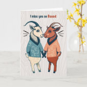 Zwei männliche Ziegen in Shirts Niedliche LGBTQ Mi Karte (Gelbe Blume)