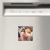 Zwei märchenhafte Kinder im Blumengarten Magnet (In Situ (Geschirrspüler))
