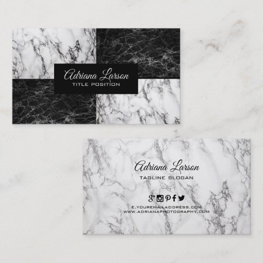 Zwei Marmorarten Visitenkarte (Vorne/Hinten)