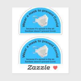 Zwei Masken anstelle von anitisierenden Vinyl-Aufk Aufkleber