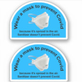 Zwei Masken anstelle von anitisierenden Vinyl-Aufk Aufkleber (Vorderseite)