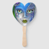 Zwei Maskenmasken in einem Lüfter Fächer (Vorderseite)