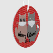 Zwei Maskierte Katzen 2020 Acrylschmuck Ornament (Vorderseite)