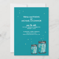 Zwei Mason Jars & Fireflies Save the Date