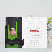 Zwei maßgeschneiderte Gay-Hochzeitseinladungen II Einladung (Stehend Vorderseite)