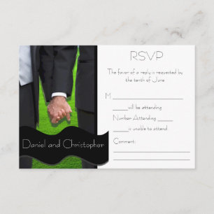 Zwei maßgeschneiderte Gay Wedding RSVP Karten
