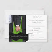 Zwei maßgeschneiderte Gay Wedding RSVP Karten (Vorderseite)