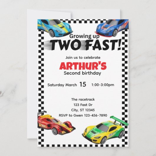 ZWEI MASSNAHMEN ZUM SCHNELLEN Geburtstag Einladung (Vorderseite)