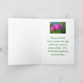 ZWEI "MATCHING" PINK DAHLIAS MIT FUNNTEM TEXT KARTE (Innenseite)