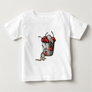 Zwei MÄUSE stehlen Kirschen, Eimer mit Kirschen Ku Baby T-shirt