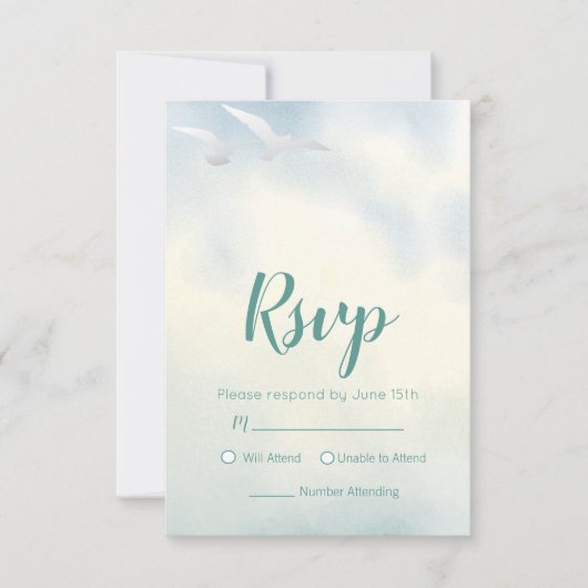 Zwei Meerbusen RSVP Karte (Vorderseite)