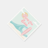 Zwei Meeres-Rosa-Surfstrand Geburtstag Serviette (Ecke)