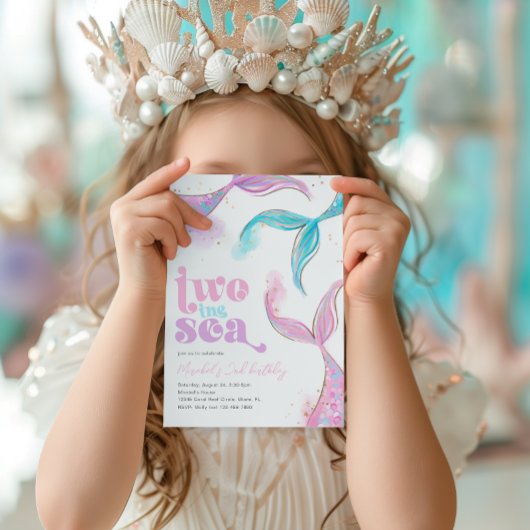 Zwei Meerjungfrau zum Geburtstag Einladung