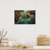 Zwei Meerjungfrauen reden Poster (Küche)