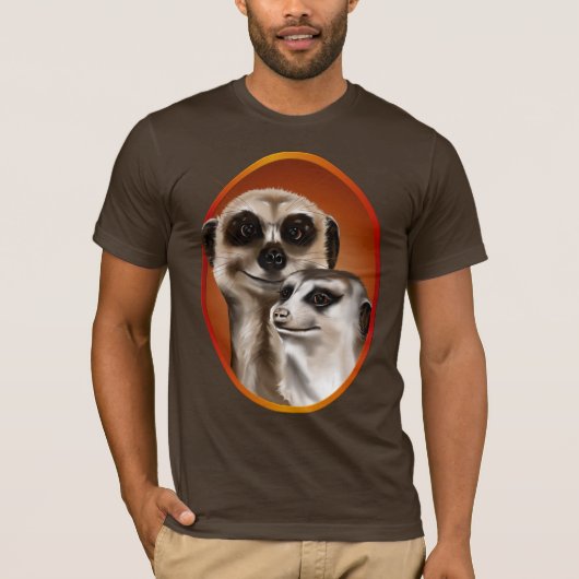 Zwei Meerkat Oval-Shirt T-Shirt (Vorderseite)