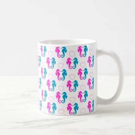Zwei Meerpferde in der Liebe Kaffeetasse (Rechts)