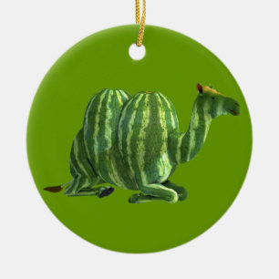 Zwei Melon Camels Keramik Ornament