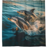 Zwei merkwürdige Delphine Duschvorhang (Vorderseite)