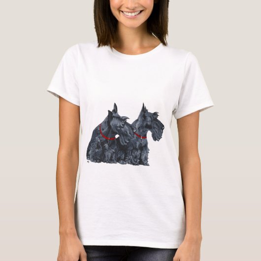 Zwei merkwürdige schottische Terrier T-Shirt (Vorderseite)