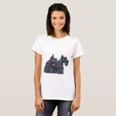 Zwei merkwürdige schottische Terrier T-Shirt (Vorne ganz)