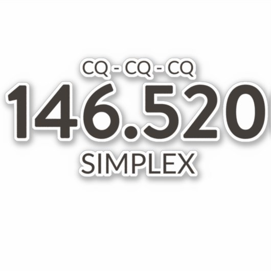 Zwei Meter Simplex Ham Funkfrequenz Aufkleber (Vorderseite)