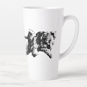 Zwei Mini-Schnauzer – Künstlerische Schwarz-Weiß-T Milchtasse