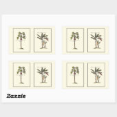 Zwei Miniaturpalmen Gerahmt Rechteckiger Aufkleber (Blatt)