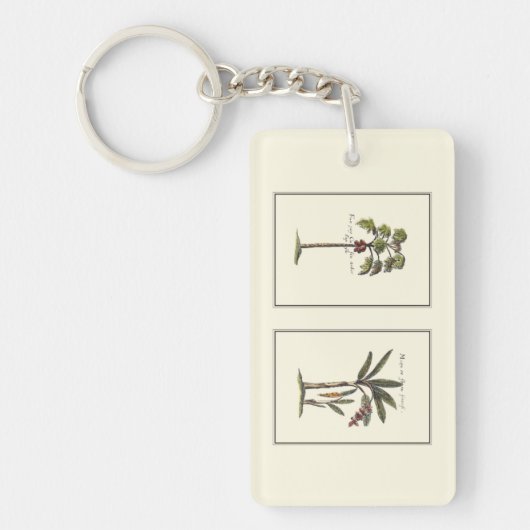 Zwei Miniaturpalmen Gerahmt Schlüsselanhänger (Vorderseite)