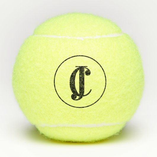 Zwei Mit Monogramm Initiativen Tennisbälle (Vorderseite)