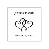 Zwei miteinander verflochtene Herzen Gummistempel (Prägung)