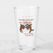 Zwei mittelalterliche Wölfe Glasbecher Glas (Rückseite)
