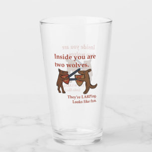 Zwei mittelalterliche Wölfe Glasbecher Glas