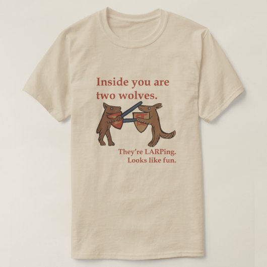Zwei mittelalterliche Wölfe T-Shirt (Design vorne)