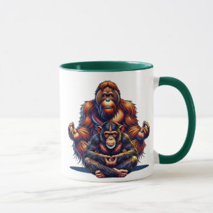 Zwei mittelnde Zen-Affen. Tasse