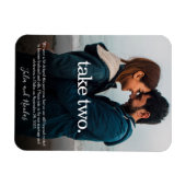 Zwei moderne Pausen Save the Date nehmen Magnet (Horizontal)