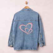 Zwei moderne rosa Herzen Abstrakte Kunst Jeansjacke (Hangar)