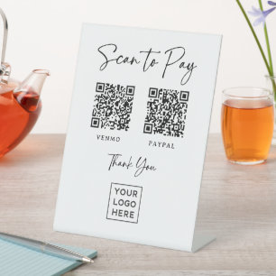 Zwei Möglichkeiten zur Bezahlung Eleganter Scrip Sockelschild