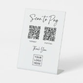 Zwei Möglichkeiten zur Bezahlung | Eleganter Scrip Sockelschild (Vorderseite)