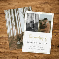 Zwei Momente decken moderne Foto Hochzeit Einladun