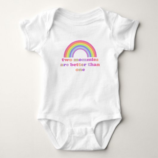 Zwei Momme sind besser als eins - Regenbogen Baby Strampler (Vorderseite)