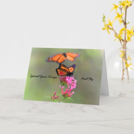 Zwei Monarchfalter Karte (Gelbe Blume)