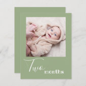 Zwei Monate Foto erste Geburtstagskarte (Vorne/Hinten)