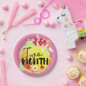 ZWEI-MONATE-Meilenstein-Label für die Blumenwerbun Pappteller (Party)