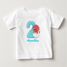 Zwei Monate niedlicher Dinosaurier Baby T - Shirt