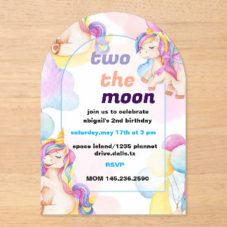 Zwei Monate zum Geburtstag Acryleinladungen