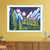 Zwei Mondberge Kunst Leinwanddruck (Insitu (Wohnzimmer))