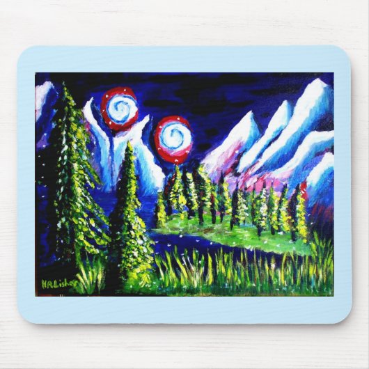 Zwei Mondberge Lisher art Mousepad (Vorne)