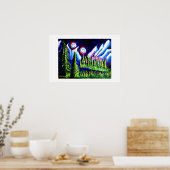 Zwei Monde Berge Kunst Poster (Küche)